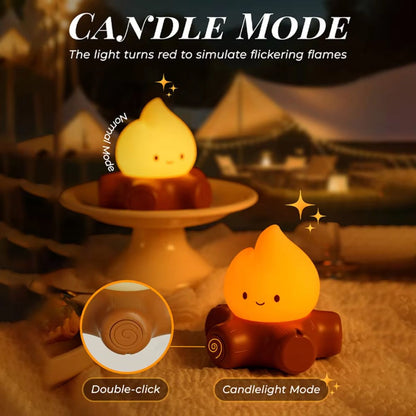 Cozy Campfire Night Light with White Noise